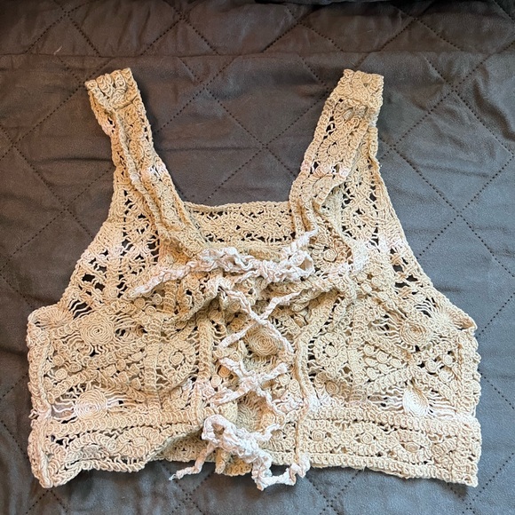 POL brand hand dyed crocheted cropped cami sz medium/large - Picture 4 of 7